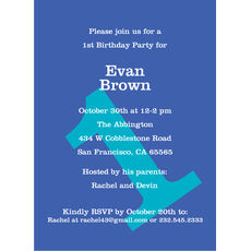 Big Number 1st Birthday Invitations in Your Color Choice
