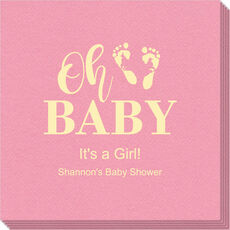 Oh Baby Linen Like Napkins with Baby Feet