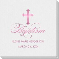 Fleur De Lis Cross Linen Like Napkins