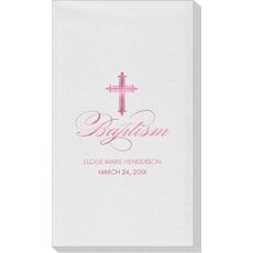 Fleur De Lis Cross Linen Like Guest Towels