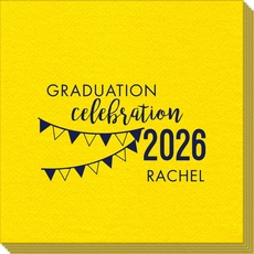 Celebration Pennants Graduation Linen Like Napkins