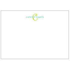 Colorful Initial and Name On White Flat Note Cards
