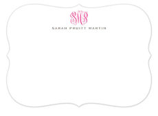 Medallion Script Monogram Flat Note Cards