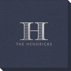 Striped Initial Linen Like Napkins