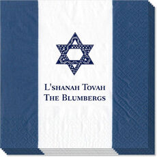 Navy Bandol Stripe Caspari Napkins