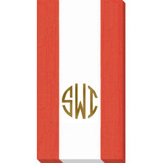 Red Bandol Stripe Caspari Guest Towels