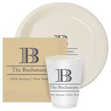 Striped Initial and Text