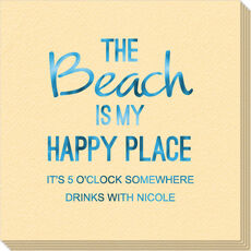 The Beach Is My Happy Place Linen Like Napkins