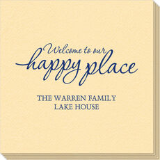Welcome to Our Happy Place Linen Like Napkins