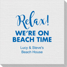 Relax We're on Beach Time Linen Like Napkins