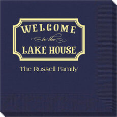 Welcome to the Lake House Sign Napkins