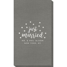 Confetti Dot Just Married Bamboo Luxe Guest Towels