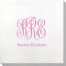 Script Monogram with Text Bamboo Luxe Napkins