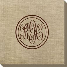 Double Circle Monogram Bamboo Luxe Napkins