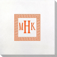 Greek Key Border with Monogram Bamboo Luxe Napkins