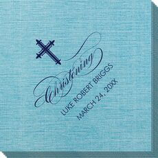 Fleur De Lis Cross Bamboo Luxe Napkins