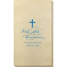 Fleur De Lis Cross Bamboo Luxe Guest Towels