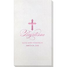 Fleur De Lis Cross Bamboo Luxe Guest Towels