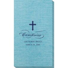Fleur De Lis Cross Bamboo Luxe Guest Towels