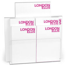 Personalized Memo Pad Set & Acrylic Holder - with Monogram