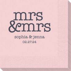 Stacked Happy Mrs & Mrs Napkins