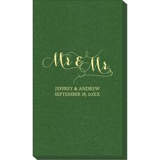 Scroll Mr & Mr Linen Like Guest Towels