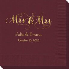 Scroll Mrs & Mrs Napkins