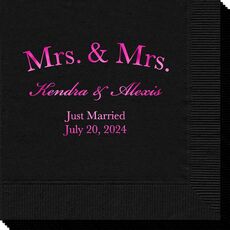 Mrs  & Mrs Arched Napkins