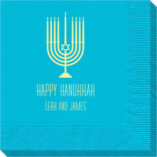 Happy Hanukkah Menorah Napkins