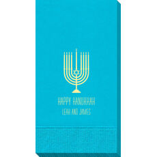 Happy Hanukkah Menorah Guest Towels