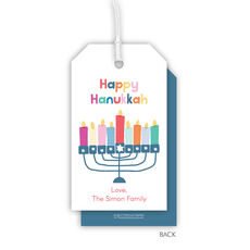 Colorful Happy Hanukkah Hanging Gift Tags