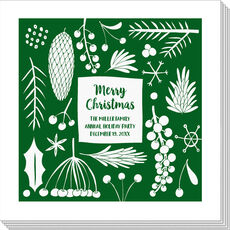 Green Holiday Foliage Napkins