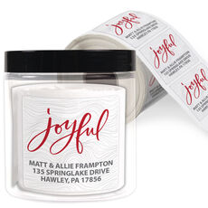 Joyful Square Address Labels in a Jar