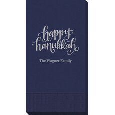 Hand Lettered Happy Hanukkah Guest Towels