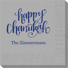 Hand Lettered Happy Chanukah Napkins