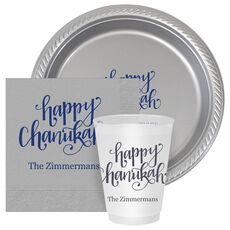 Hand Lettered Happy Chanukah