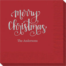 Hand Lettered Merry Christmas Napkins