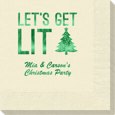 Let's Get Lit Christmas Tree Napkins
