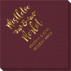 Mistletoe and Merlot Napkins