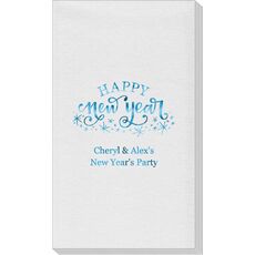 Sparkle Happy New Year Linen Like Guest Towels