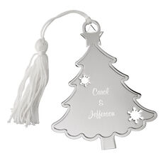Christmas Tree Metal Ornament with Snowflakes