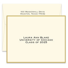 Gold Silhouette Folded Note Cards - Raised Ink