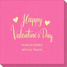 Happy Valentine's Day Linen Like Napkins