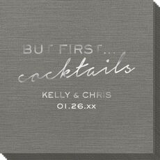 But First Cocktails Bamboo Luxe Napkins