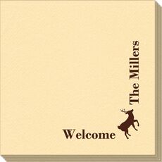 Corner Text with Deer Park Design Linen Like Napkins
