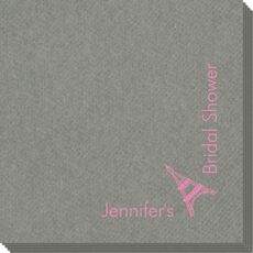 Corner Text with Eiffel Tower Design Linen Like Napkins