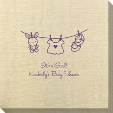 Toy Rabbit Clothesline Bamboo Luxe Napkins