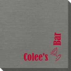 Corner Text with Martini Glass Bamboo Luxe Napkins