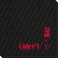 Corner Text with Martini Glass Linen Like Napkins