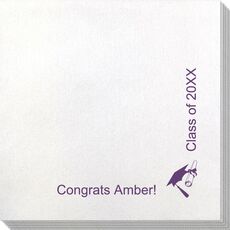 Corner Text with Cap and Diploma Bamboo Luxe Napkins